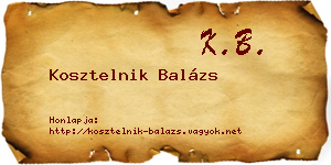 Kosztelnik Balázs névjegykártya